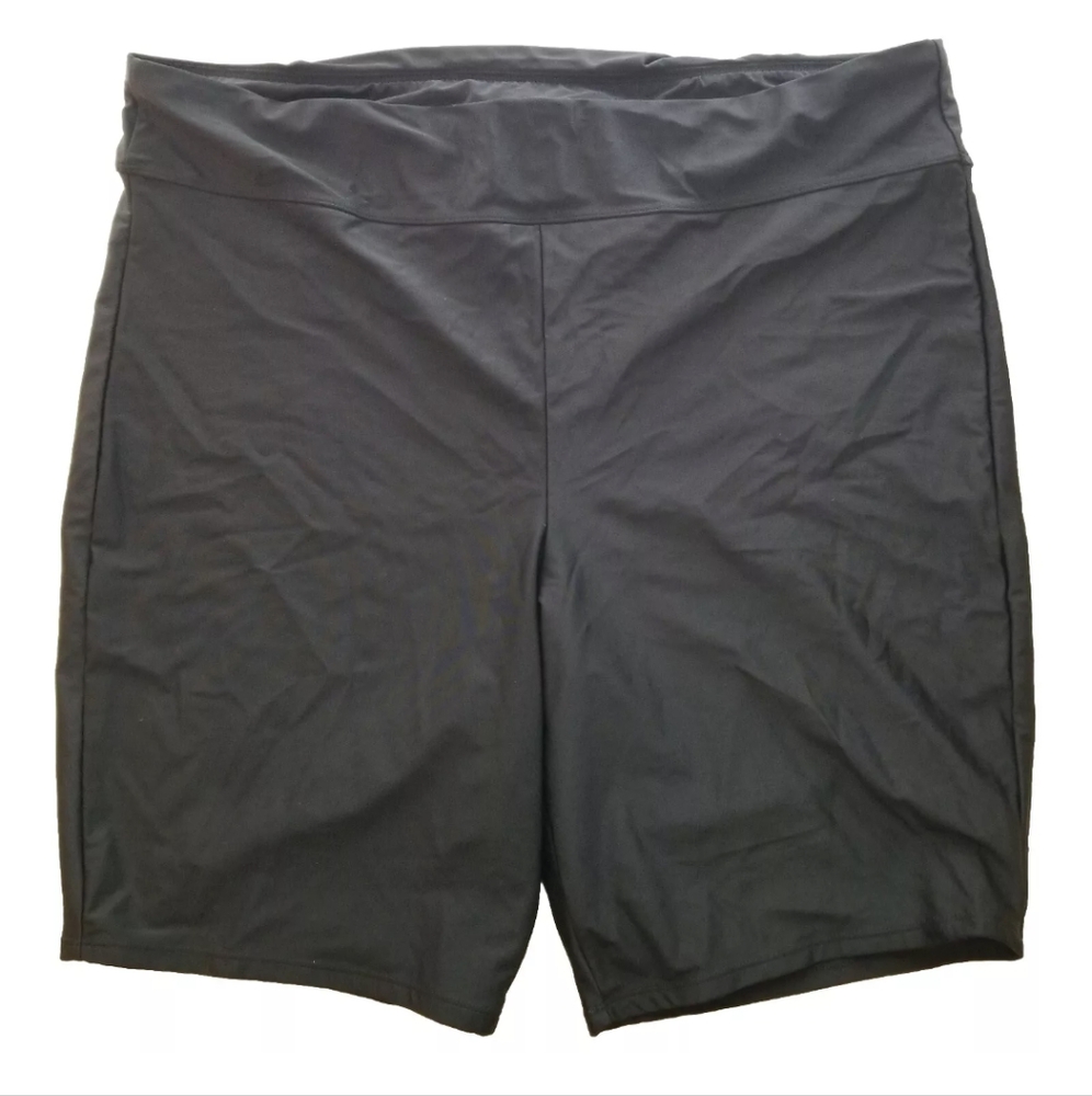 Torrid Womens Plus Size 3 Solid Black Pull On Swim Shorts Bottoms